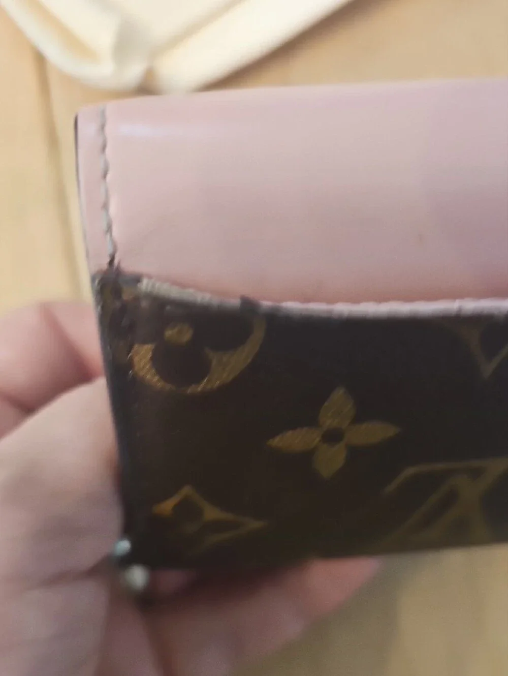Authentic Louis Vuitton Zoe Monogram Compact Wallet with Pink Flap